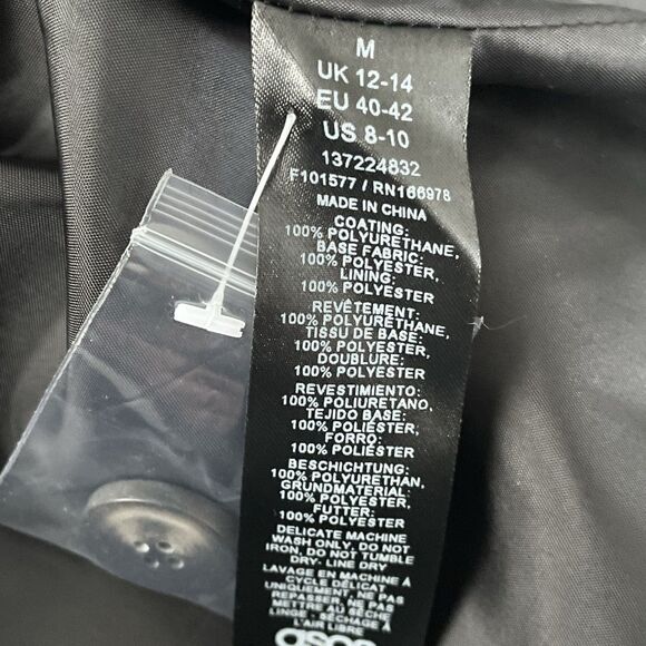 NEW Faux Leather Jacket Asos Women's Size M Cropped Double-Breasted Moto Chic - Picture 10 of 14